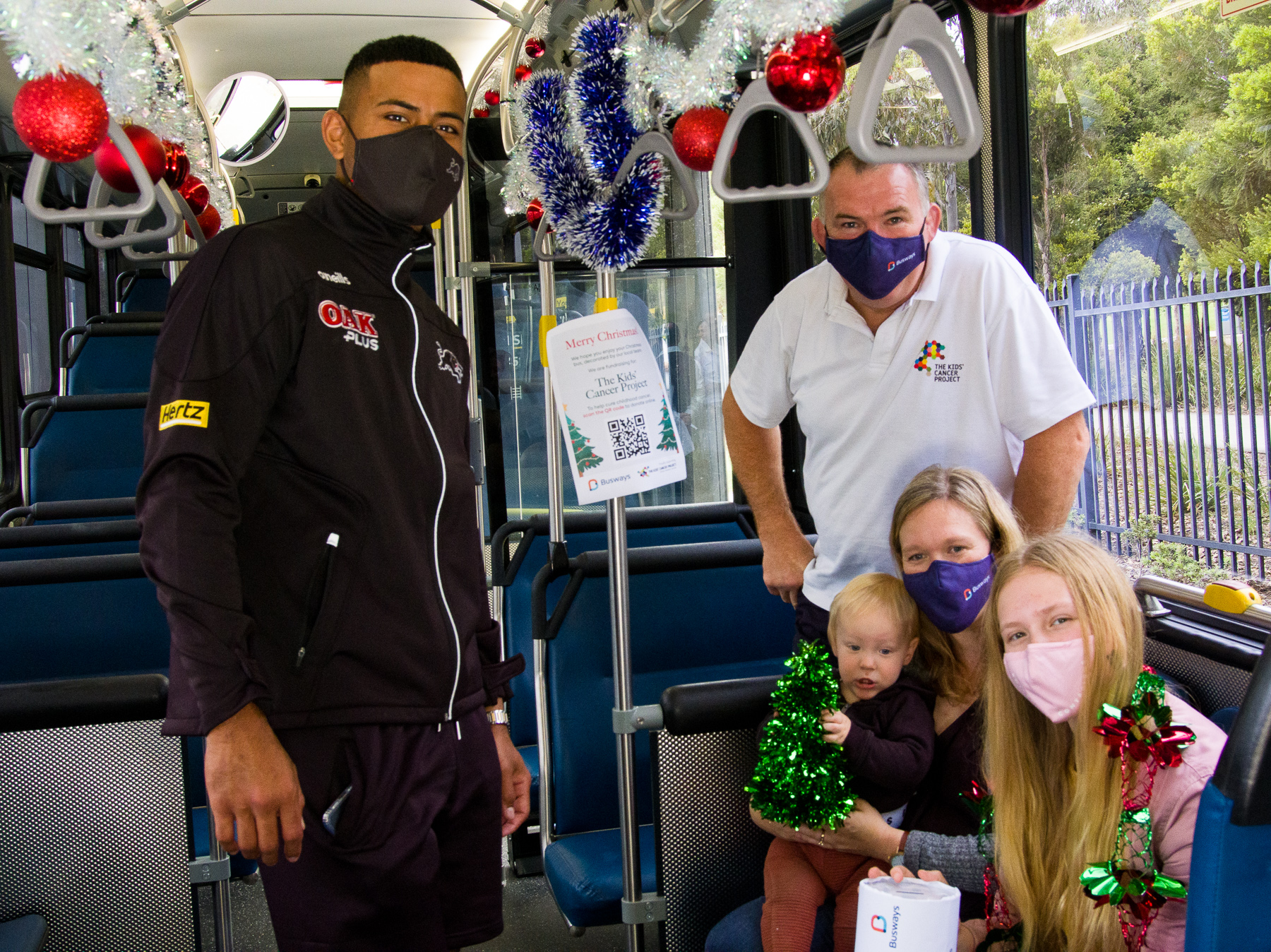 NRL star Steven Crichton with The Kids Cancer Project CEO and supporters