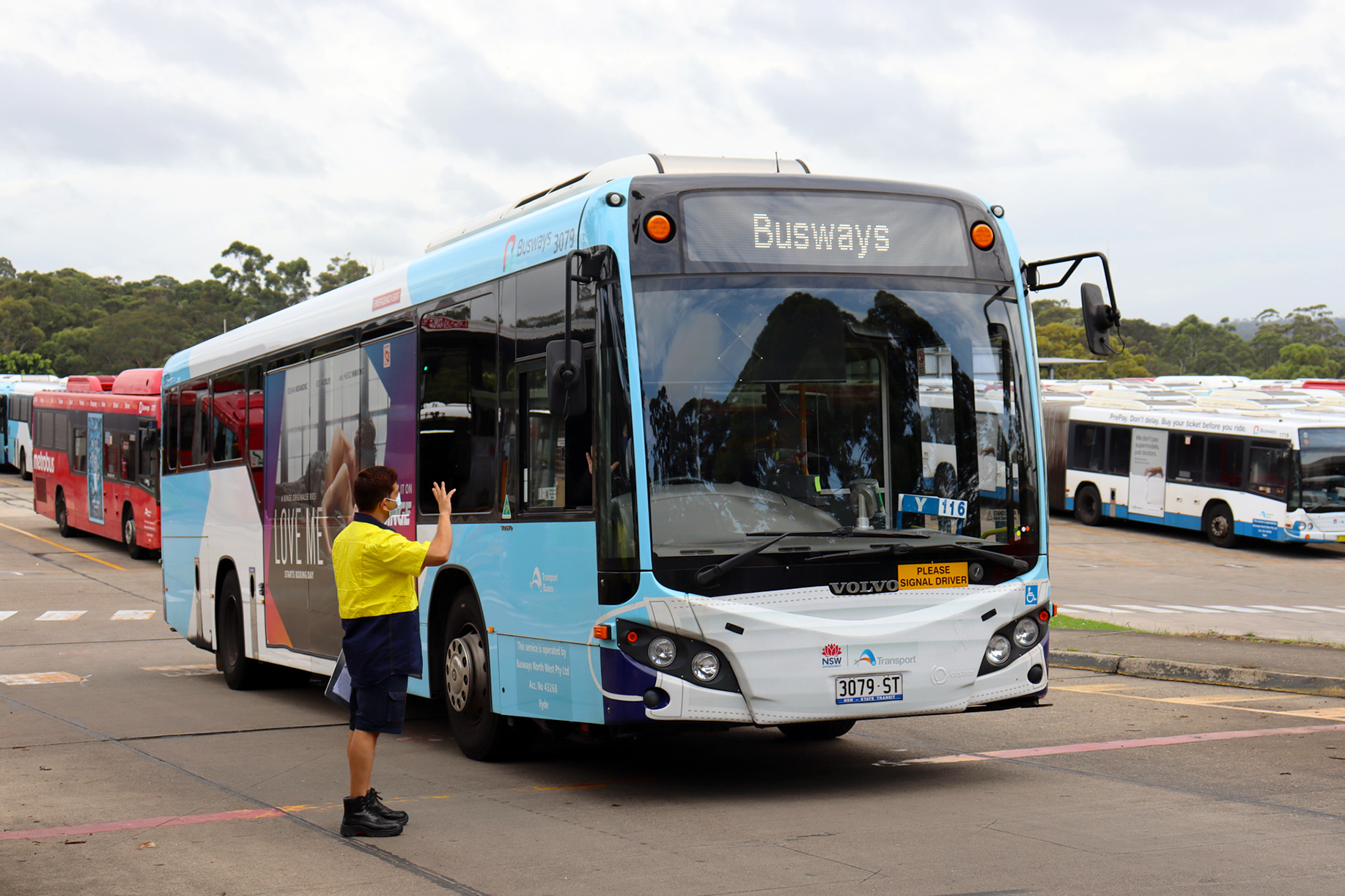 Busways services rolled out of the Ryde depot for the first time today