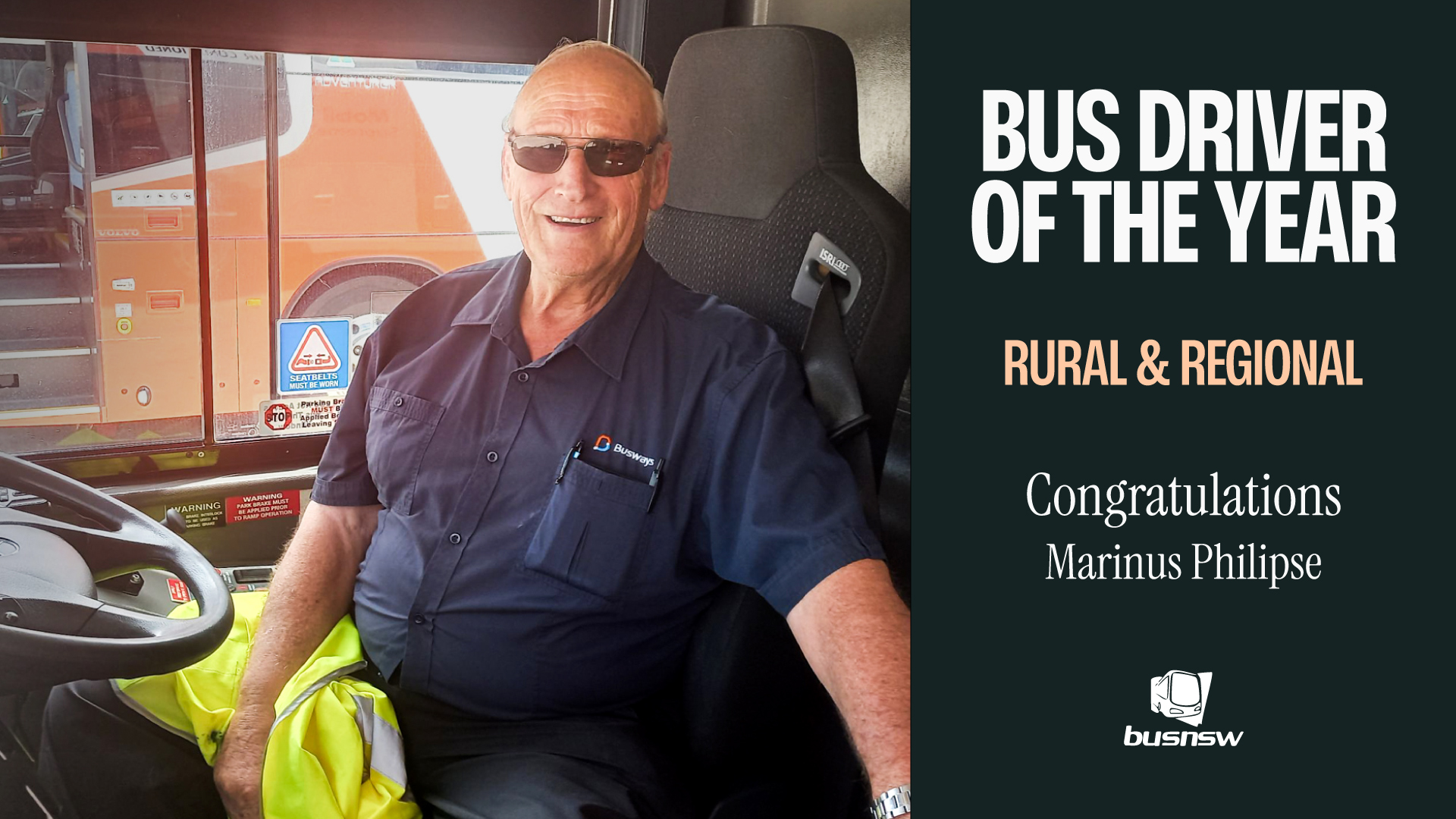 Marinus Philips on his driving seat