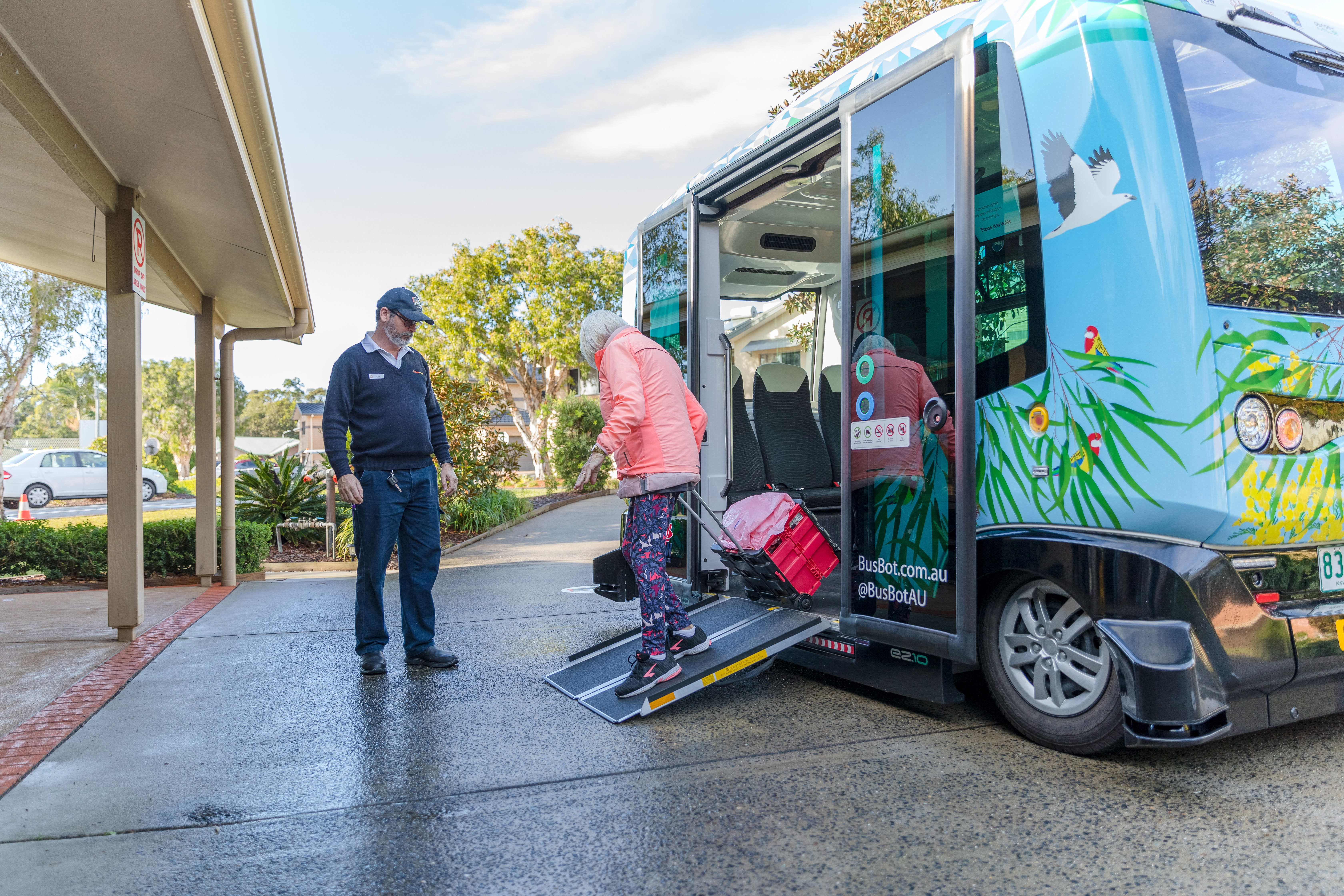 BusBot has been transporting residents around the village. Photo: Mitchell Franzi