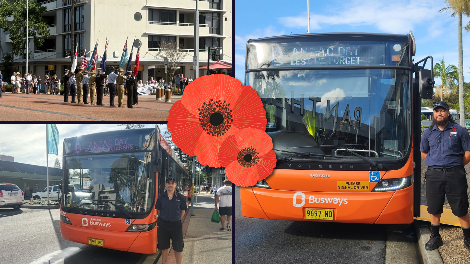Busways pays tribute on ANZAC Day Busways pays tribute on ANZAC Day