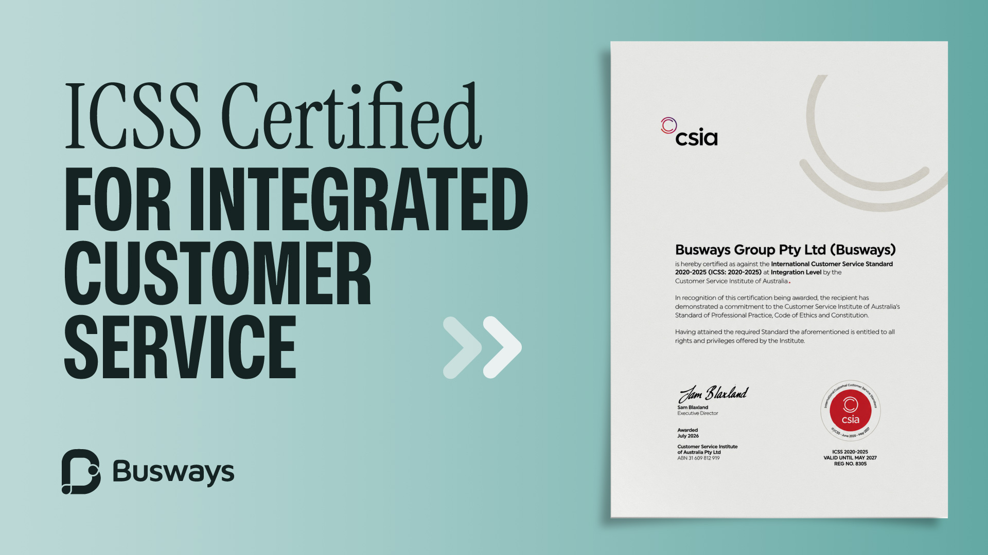 Busways ICSS certififcation