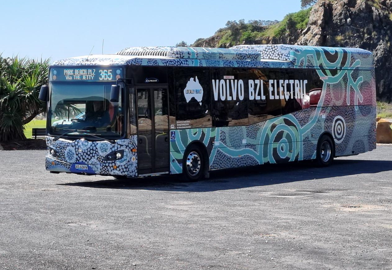 Busways electric bus testing in Coffs Harbour on loan from Volvo Busways electric bus testing in Coffs Harbour on loan from Volvo
