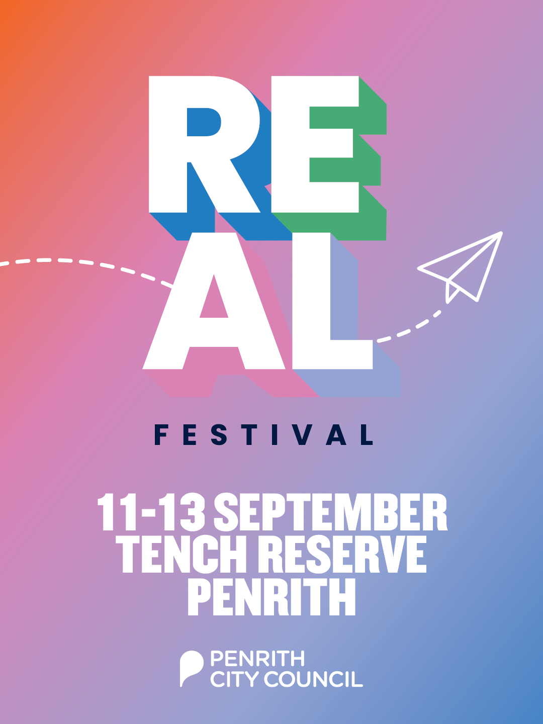 Poster showing key details of the up coming Real Festival.