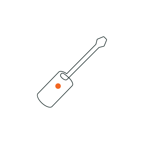 Abstract screw driver that symbolises tools on the job