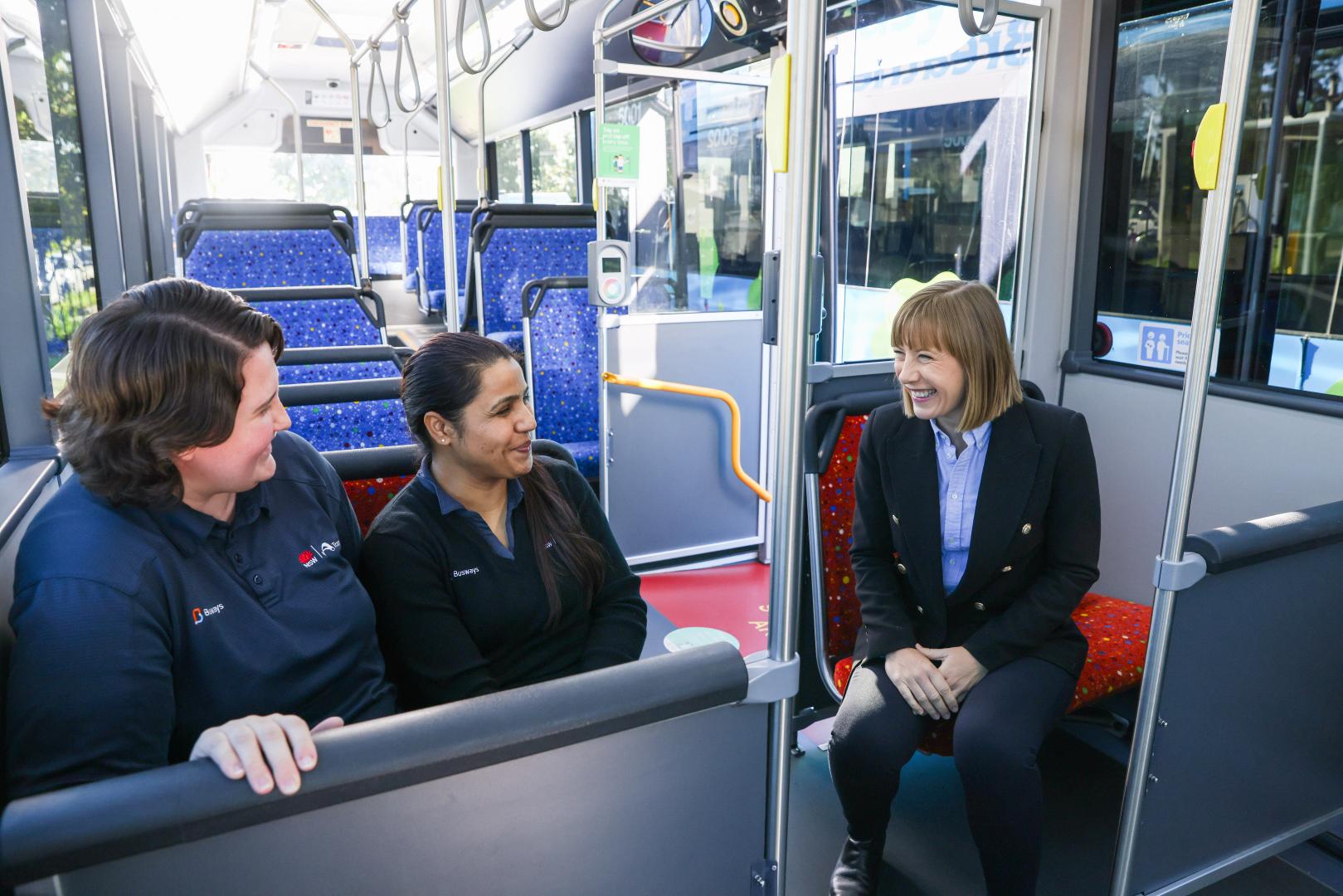 Min. Haylen talking to women driver 