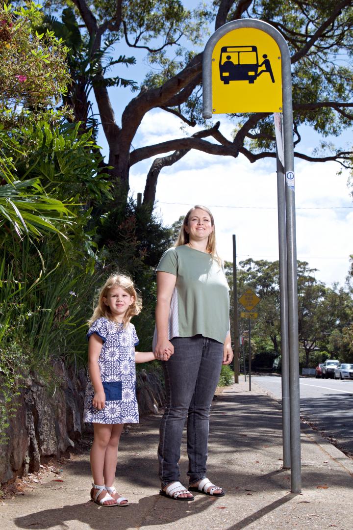 Waiting at bus stop