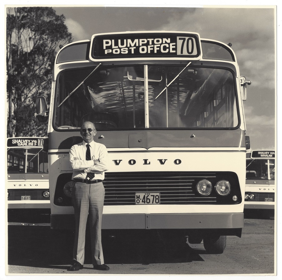 Dick with a Busways Volvo B58 in 1985