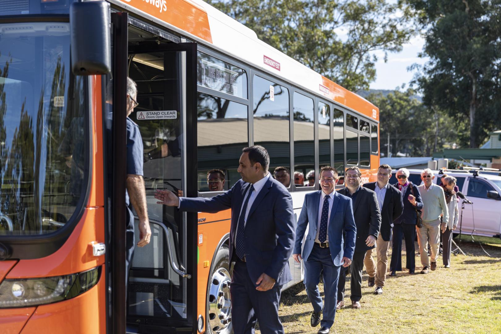 Boarding the bus