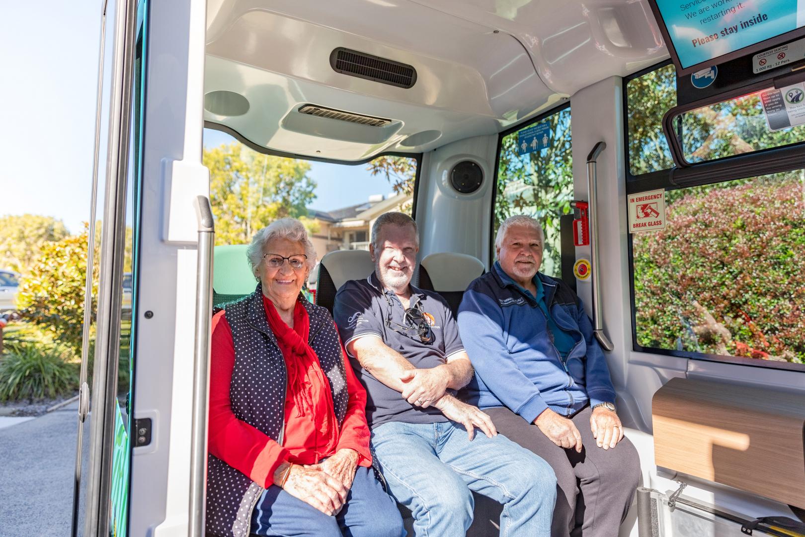 BusBot with residents of Marian Grove Retirement Village