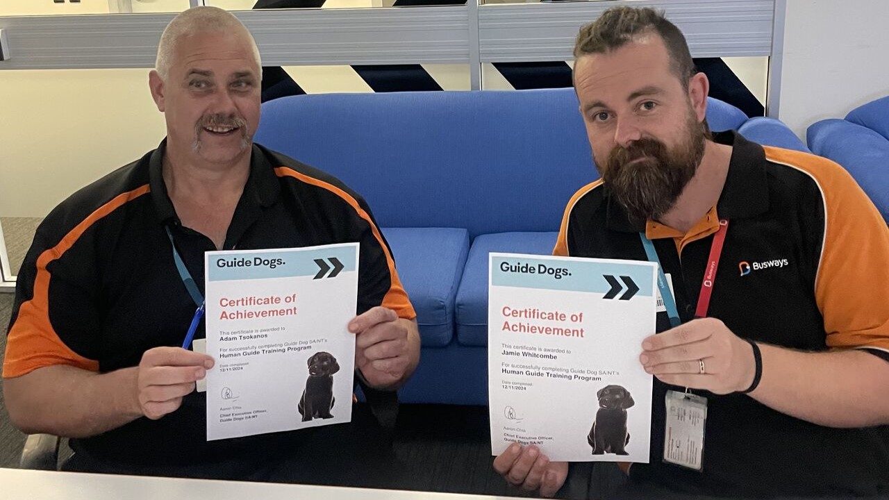 Busways SA L&D officers Adam Toskanos (left) and Jamie Whitcombe (right)