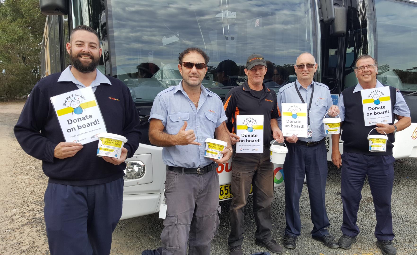 Busways drivers  volunteer to help Give Me 5 for Kids