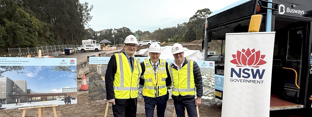 Busways' Chris Wolf at the Macquarie Park site