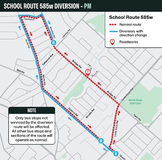 A map showing highlighted route diversions in the affected area.