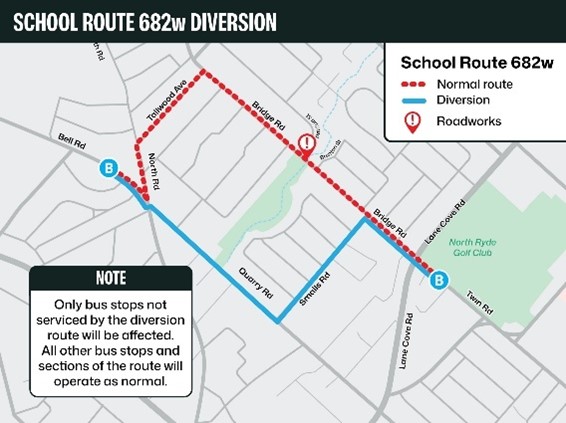 A map showing highlighted route diversions in the affected area.