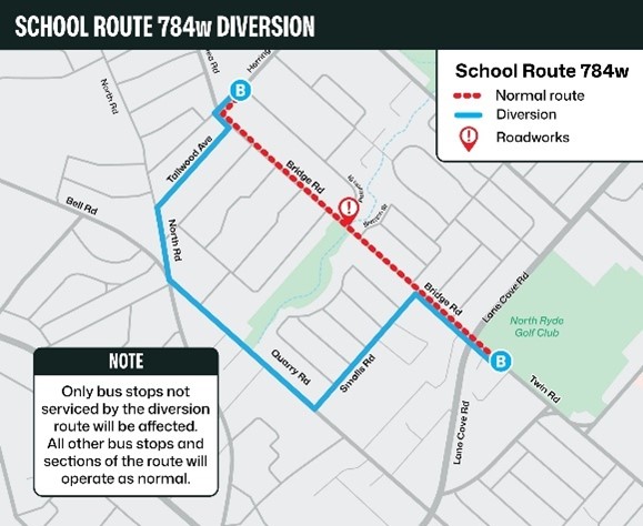 A map showing highlighted route diversions in the affected area.