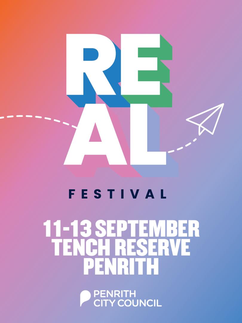 A poster showing key details for the upcoming Real Festival.
