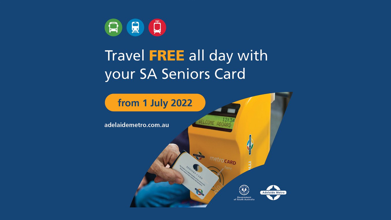 Travel Free all day with your SA Seniors Card