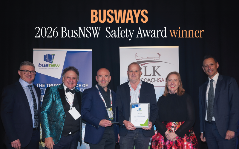 Busways team accepting the award