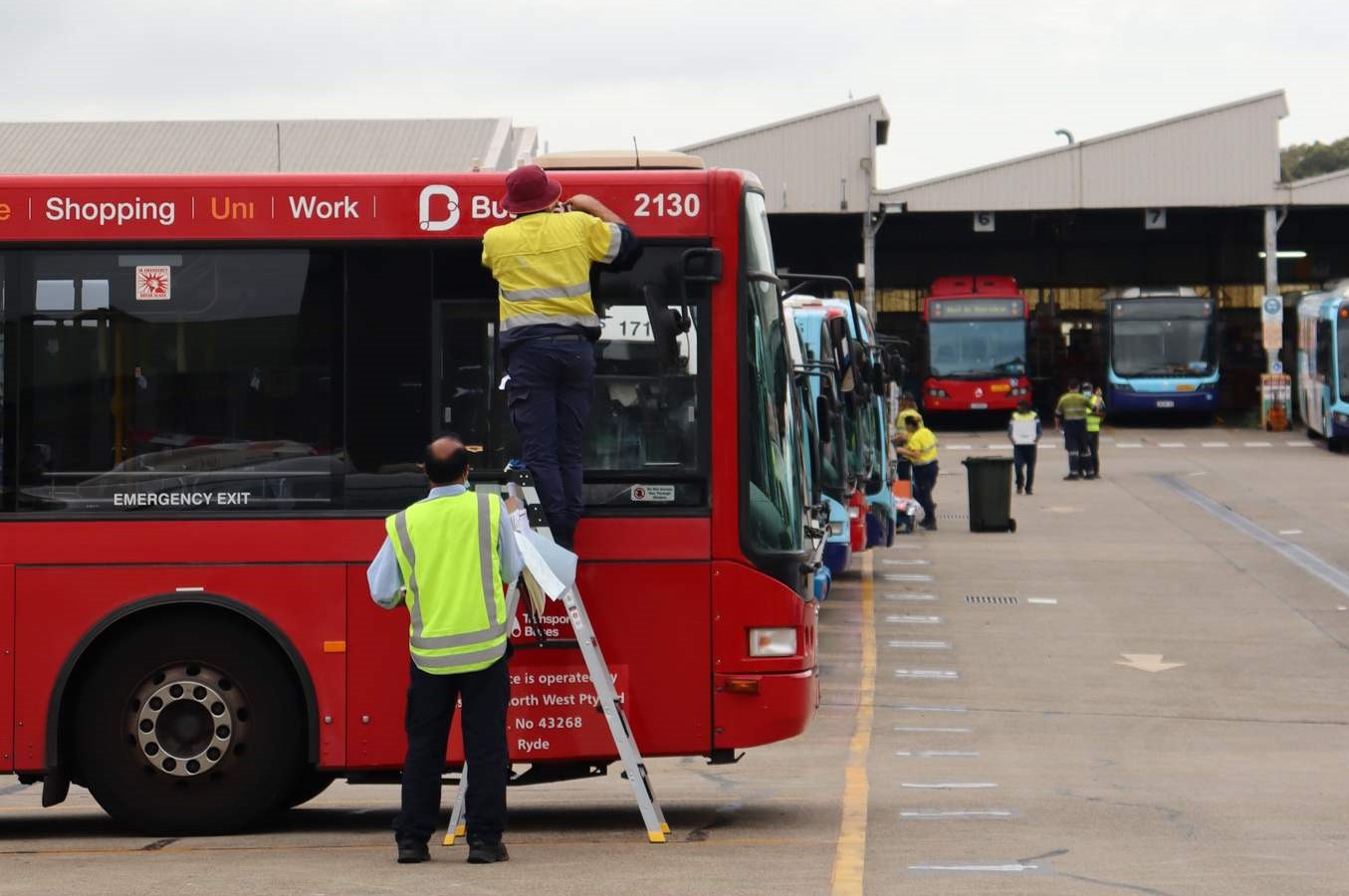 453 buses receiving their new logos at Ryde and Willoughby depots on Day 1 of operations