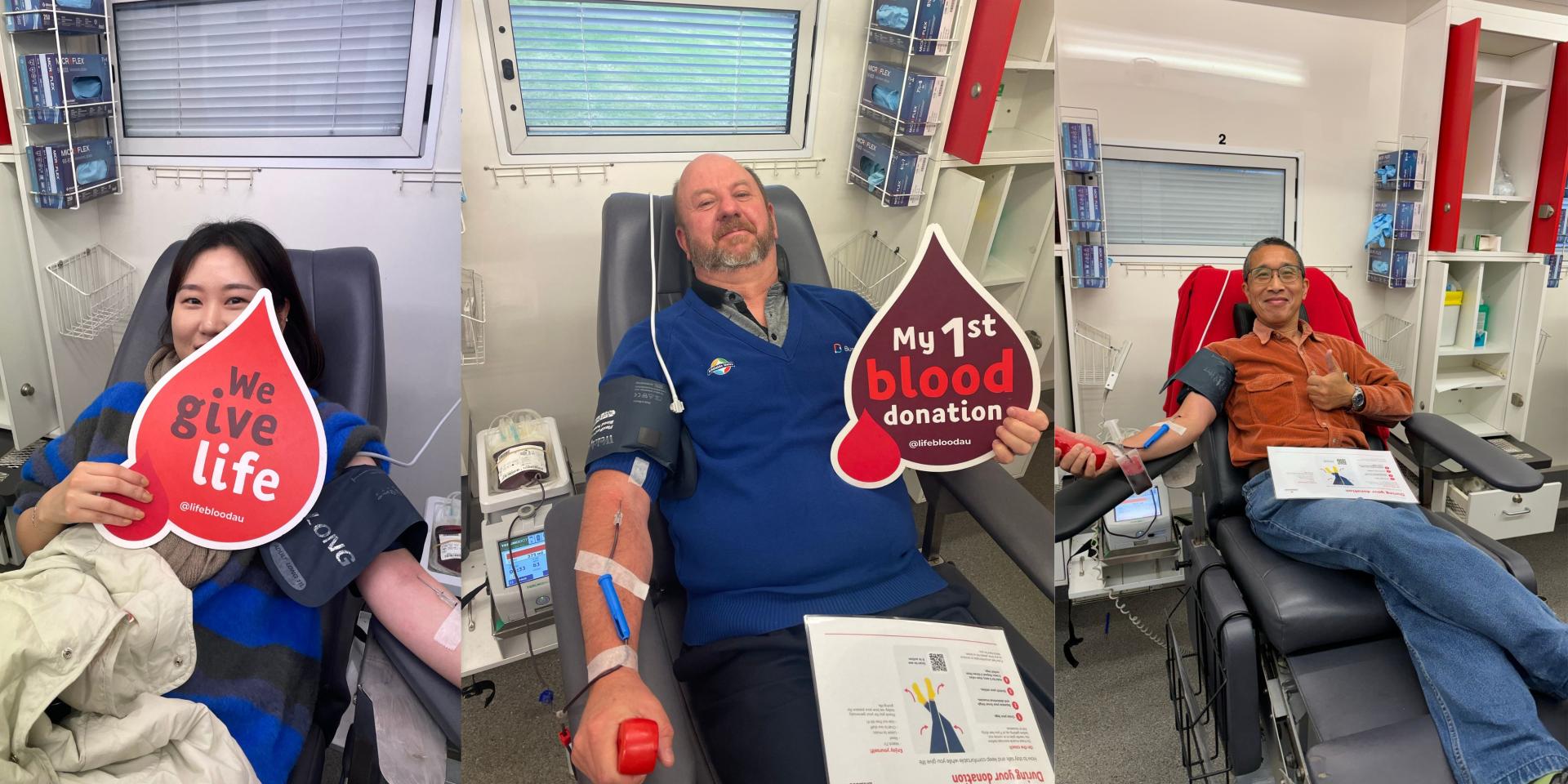 Busways employees giving blood