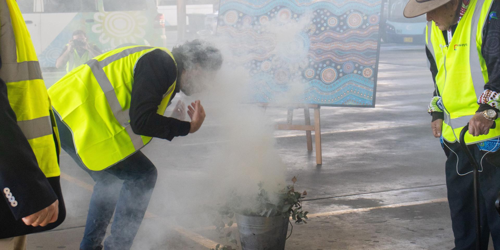Byron Rowe attending smoking ceremony