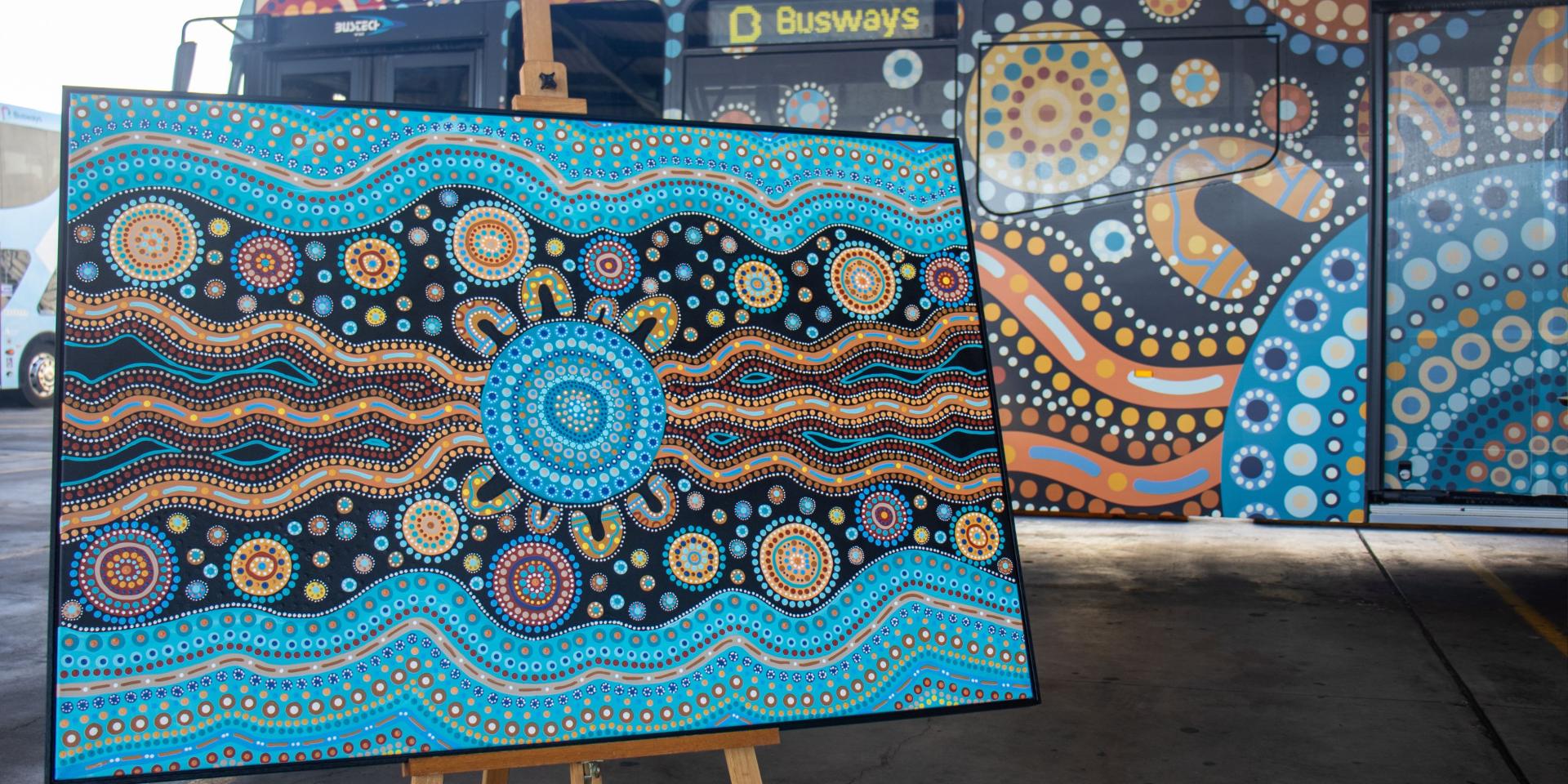 Artwork sitting on easel 