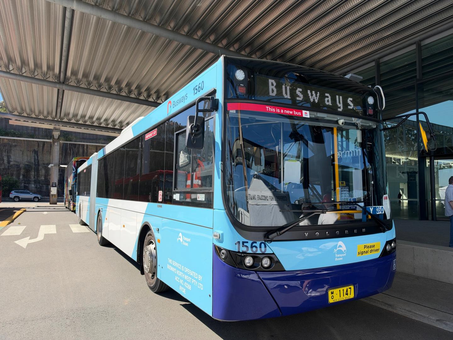 Articulated bus which Busways displayed at Busfest 2026.