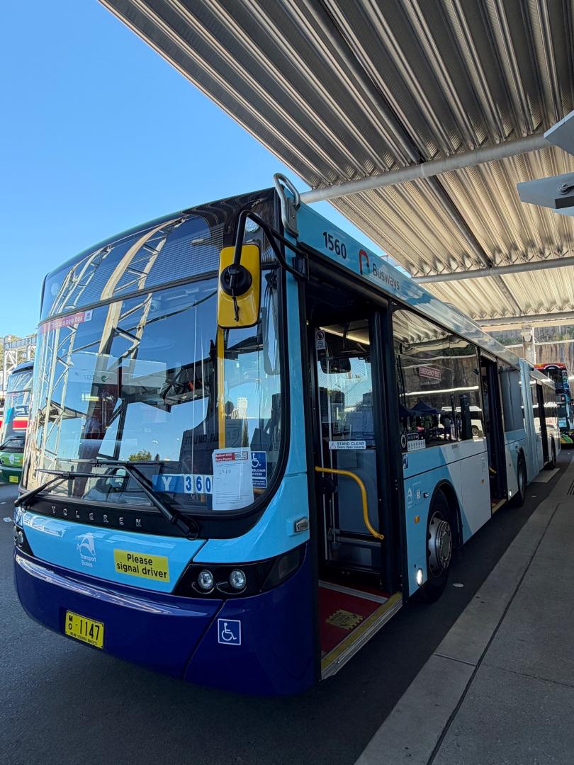 Articulated bus which Busways displayed at Busfest 2026.