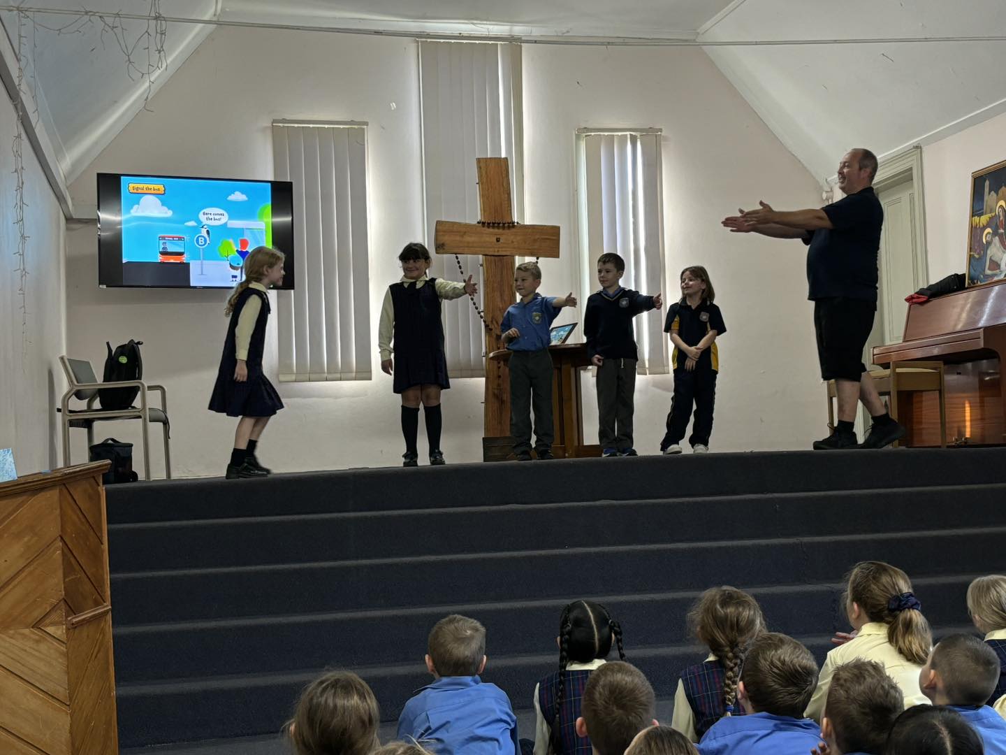 Students learn about Bus Safety 
