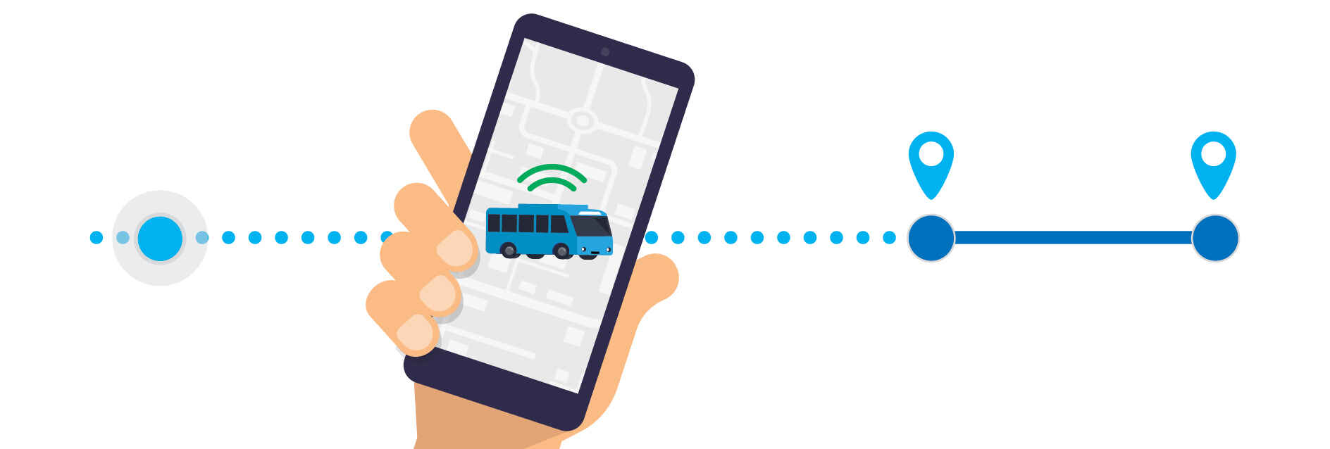 transport connected bus program graphic